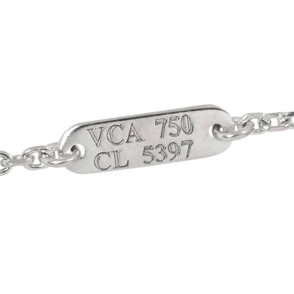 Van Cleef & Arpels Trefle Diamond Necklace 42cm K18 WG White Gold 750 - Picture 4 of 7